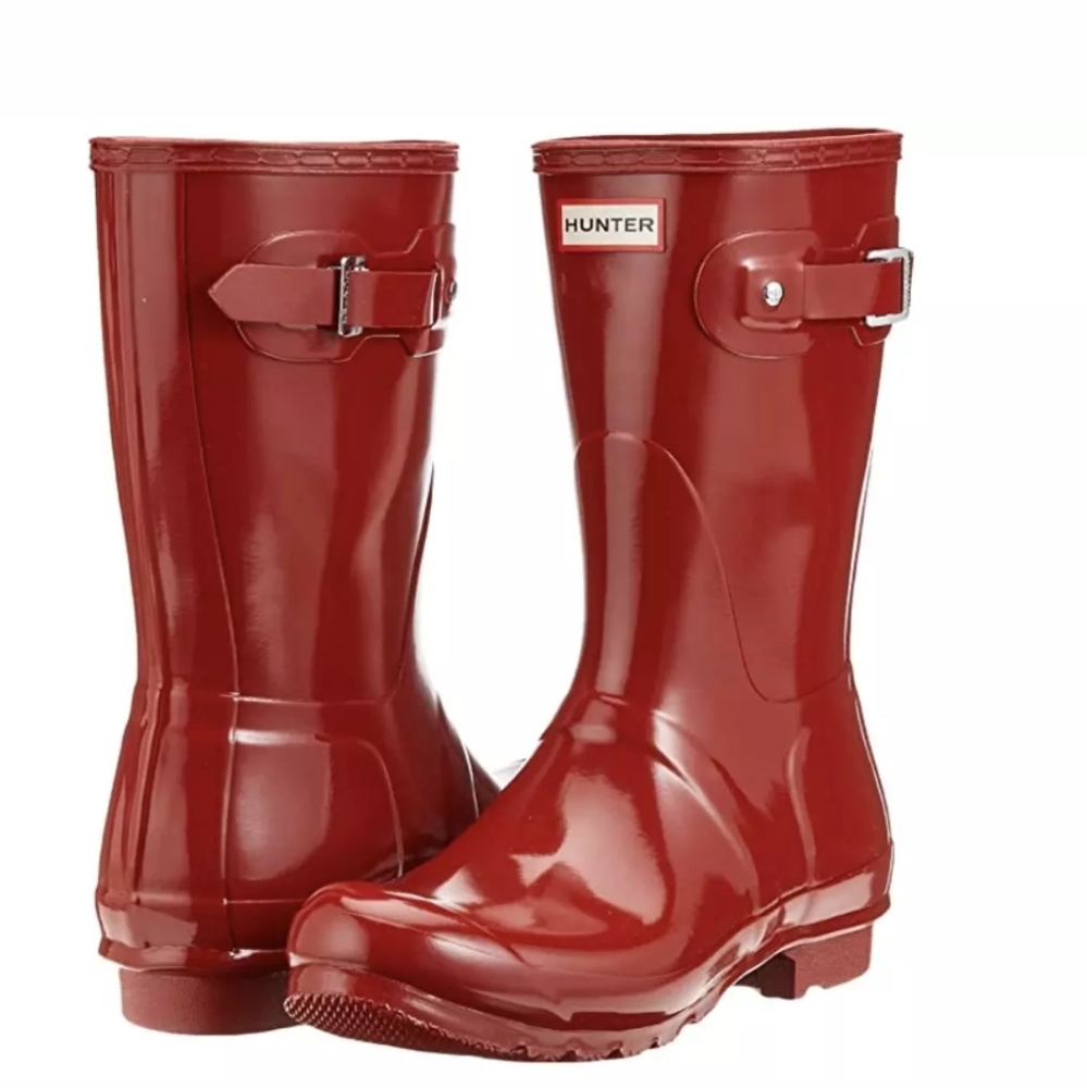 Hunter Original Womens Short Gloss Red Rain Boots